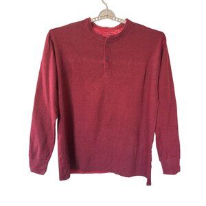 L L Bean Mens Henley Size XXL TALL Wool Blend Long Sleeve Shirt Burgundy Canada